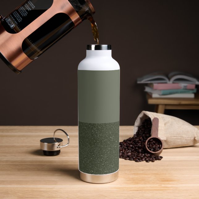 Customize Moss Green Two-Tone Water Bottle (Coffee)