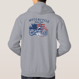 Customize Motorcycle Road Trip Route 66 USA Flag Hoodie