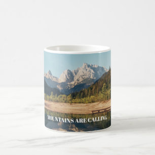 Customize Mountains are calling text Coffee Mug