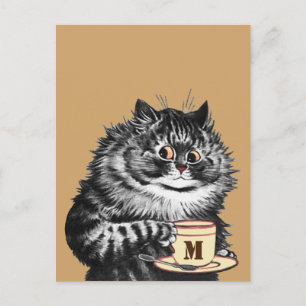 Customize Mug Initial, Louis Wain Postcard