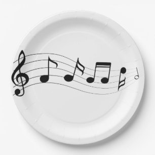 Customize Musical Notes Party Plate
