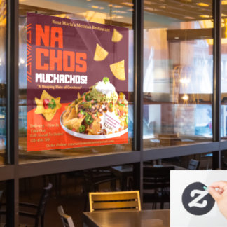 Customize Nachos Comida Mexicana Restaurant Promo Window Cling