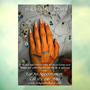 Customize Nail Salon Set of Nails Business 2 Window Cling