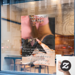 Customize Nail Salon Set of Nails Business Window Cling