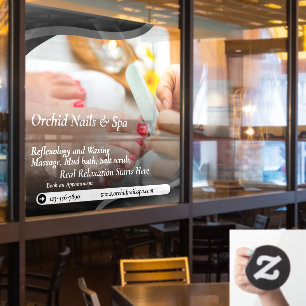 Customize Nail Salon Spa Pedicure Tranquil  Window Cling