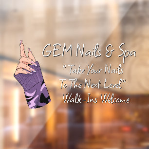 Customize Nail Salon Spa Promotional Traffic Window Cling