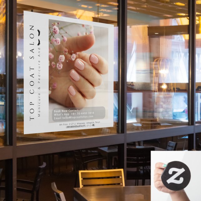 Customize Nails Pedicure And Eyelashes Promotional Window Cling (Restaurant Window)