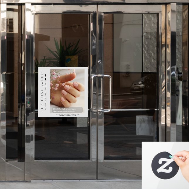 Customize Nails Pedicure And Eyelashes Promotional Window Cling (Office Door)