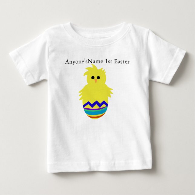 CUSTOMIZE NAME 1st Easter Baby Chick Egg T-shirt (Front)