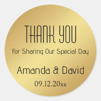 Customize Name And Date Gold Thank You Favour Tags