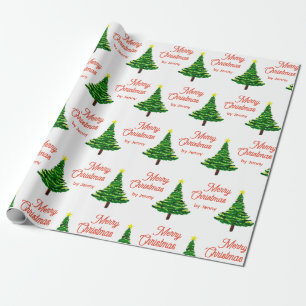 Customize name christmas wrapping paper