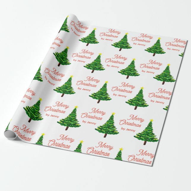 Customize name christmas  wrapping paper (Unrolled)