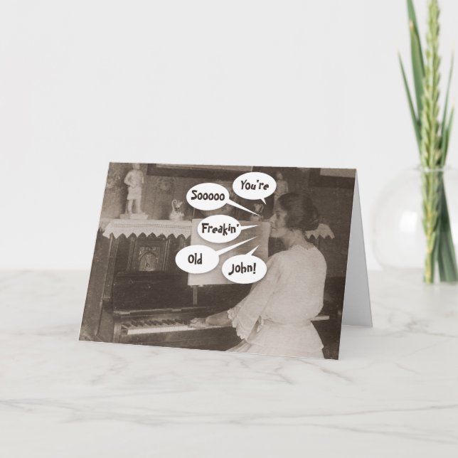 Customize Name Dark Humour Vintage Photo Birthday Card (Front)