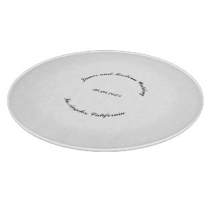 Customize Name, date black curved letters wedding Cutting Board