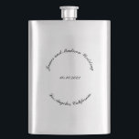 Customize Name, date black curved letters wedding Hip Flask<br><div class="desc">Customize Name,  date black curved letters wedding Flask
custom text,  personalize it with your own text,  information
favours,  gifts</div>