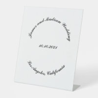 Customize Name, date black curved letters wedding