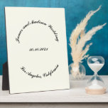 Customize Name, date black Ivory wedding Plaque<br><div class="desc">Customize Name,  date black ivory curved letters wedding plaque,  sign
custom text,  personalize it with your own text,  information</div>