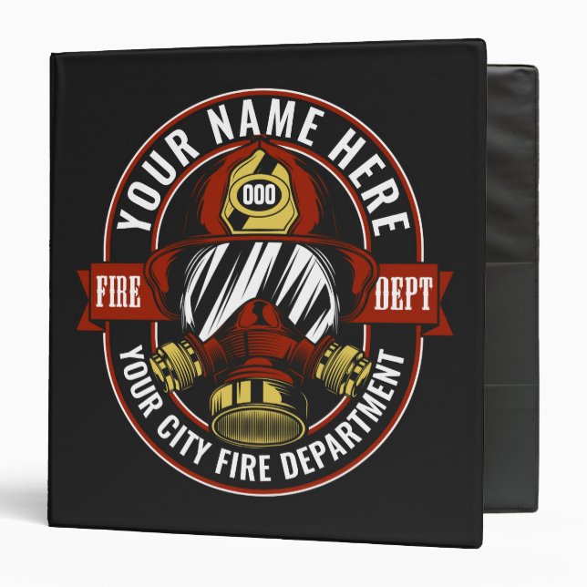Customize NAME Firefighter Helmet Mask Fire Rescue Binder (Front/Inside)