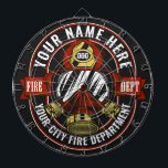 Customize NAME Firefighter Helmet Mask Fire Rescue Dartboard<br><div class="desc">Personalized Firefighter Mask Fireman Fire Department Helmet design - Customize with your Name,  Station/Dept Number and location.</div>