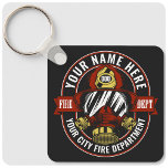Customize NAME Firefighter Helmet Mask Fire Rescue Keychain<br><div class="desc">Personalized Firefighter Mask Fireman Fire Department Helmet design - Customize with your Name,  Station/Dept Number and location.</div>