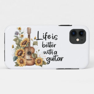 Customize Name Guitar With Sunflower iPhone 11 Case
