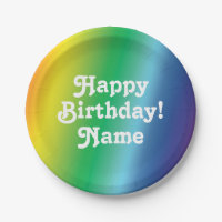 Customize Name, Happy Birthday white, pride lgbtq