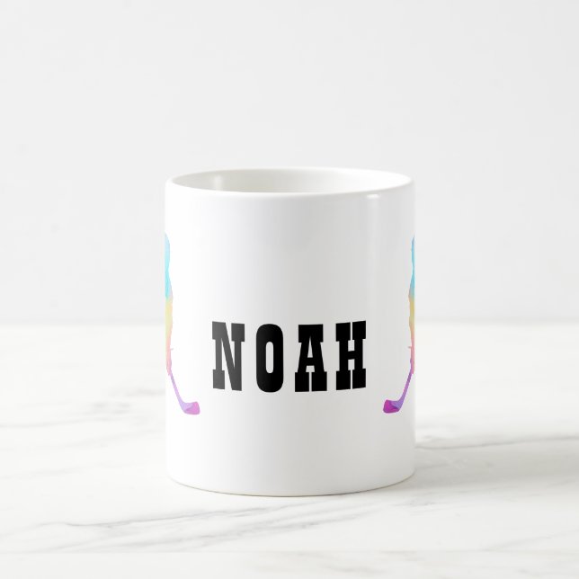 Customize name Hockey Player  Magic Mug (Center)