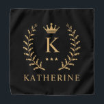 Customize Name & Initial Black White Gold Monogram Bandana<br><div class="desc">Introducing our Customize Name & Initial Black White Gold Monogram collection – a bespoke fusion of sophistication and personalization. Tailored for those who appreciate unique details, this collection allows you to add your name and initials to a timeless black and white palette, elegantly accented with gold monogramming. Whether you're looking...</div>