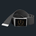 Customize Name & Initial Black White Gold Monogram Belt<br><div class="desc">Introducing our Customize Name & Initial Black White Gold Monogram collection – a bespoke fusion of sophistication and personalization. Tailored for those who appreciate unique details, this collection allows you to add your name and initials to a timeless black and white palette, elegantly accented with gold monogramming. Whether you're looking...</div>