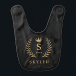 Customize Name & Initial Black White Gold Monogram Bib<br><div class="desc">Introducing our Customize Name & Initial Black White Gold Monogram collection – a bespoke fusion of sophistication and personalization. Tailored for those who appreciate unique details, this collection allows you to add your name and initials to a timeless black and white palette, elegantly accented with gold monogramming. Whether you're looking...</div>
