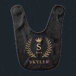 Customize Name & Initial Black White Gold Monogram Bib<br><div class="desc">Introducing our Customize Name & Initial Black White Gold Monogram collection – a bespoke fusion of sophistication and personalization. Tailored for those who appreciate unique details, this collection allows you to add your name and initials to a timeless black and white palette, elegantly accented with gold monogramming. Whether you're looking...</div>