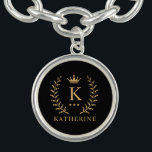 Customize Name & Initial Black White Gold Monogram Bracelet<br><div class="desc">Introducing our Customize Name & Initial Black White Gold Monogram collection – a bespoke fusion of sophistication and personalization. Tailored for those who appreciate unique details, this collection allows you to add your name and initials to a timeless black and white palette, elegantly accented with gold monogramming. Whether you're looking...</div>