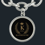 Customize Name & Initial Black White Gold Monogram Bracelet<br><div class="desc">Introducing our Customize Name & Initial Black White Gold Monogram collection – a bespoke fusion of sophistication and personalization. Tailored for those who appreciate unique details, this collection allows you to add your name and initials to a timeless black and white palette, elegantly accented with gold monogramming. Whether you're looking...</div>