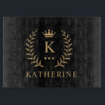 Customize Name & Initial Black White Gold Monogram Cutting Board<br><div class="desc">Introducing our Customize Name & Initial Black White Gold Monogram collection – a bespoke fusion of sophistication and personalization. Tailored for those who appreciate unique details, this collection allows you to add your name and initials to a timeless black and white palette, elegantly accented with gold monogramming. Whether you're looking...</div>