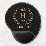 Customize Name & Initial Black White Gold Monogram Gel Mouse Pad<br><div class="desc">Introducing our Customize Name & Initial Black White Gold Monogram collection – a bespoke fusion of sophistication and personalization. Tailored for those who appreciate unique details, this collection allows you to add your name and initials to a timeless black and white palette, elegantly accented with gold monogramming. Whether you're looking...</div>
