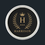 Customize Name & Initial Black White Gold Monogram Lapel Pin<br><div class="desc">Introducing our Customize Name & Initial Black White Gold Monogram collection – a bespoke fusion of sophistication and personalization. Tailored for those who appreciate unique details, this collection allows you to add your name and initials to a timeless black and white palette, elegantly accented with gold monogramming. Whether you're looking...</div>