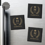 Customize Name & Initial Black White Gold Monogram Magnet<br><div class="desc">Introducing our Customize Name & Initial Black White Gold Monogram collection – a bespoke fusion of sophistication and personalization. Tailored for those who appreciate unique details, this collection allows you to add your name and initials to a timeless black and white palette, elegantly accented with gold monogramming. Whether you're looking...</div>