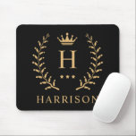 Customize Name & Initial Black White Gold Monogram Mouse Pad<br><div class="desc">Introducing our Customize Name & Initial Black White Gold Monogram collection – a bespoke fusion of sophistication and personalization. Tailored for those who appreciate unique details, this collection allows you to add your name and initials to a timeless black and white palette, elegantly accented with gold monogramming. Whether you're looking...</div>