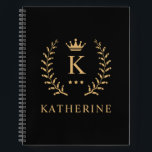 Customize Name & Initial Black White Gold Monogram Notebook<br><div class="desc">Introducing our Customize Name & Initial Black White Gold Monogram collection – a bespoke fusion of sophistication and personalization. Tailored for those who appreciate unique details, this collection allows you to add your name and initials to a timeless black and white palette, elegantly accented with gold monogramming. Whether you're looking...</div>