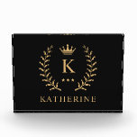 Customize Name & Initial Black White Gold Monogram Photo Block<br><div class="desc">Introducing our Customize Name & Initial Black White Gold Monogram collection – a bespoke fusion of sophistication and personalization. Tailored for those who appreciate unique details, this collection allows you to add your name and initials to a timeless black and white palette, elegantly accented with gold monogramming. Whether you're looking...</div>