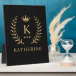 Customize Name & Initial Black White Gold Monogram Plaque<br><div class="desc">Introducing our Customize Name & Initial Black White Gold Monogram collection – a bespoke fusion of sophistication and personalization. Tailored for those who appreciate unique details, this collection allows you to add your name and initials to a timeless black and white palette, elegantly accented with gold monogramming. Whether you're looking...</div>