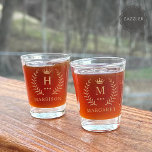 Customize Name & Initial Black White Gold Monogram Shot Glass<br><div class="desc">Introducing our Customize Name & Initial Black White Gold Monogram collection – a bespoke fusion of sophistication and personalization. Tailored for those who appreciate unique details, this collection allows you to add your name and initials to a timeless black and white palette, elegantly accented with gold monogramming. Whether you're looking...</div>