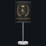 Customize Name & Initial Black White Gold Monogram Table Lamp<br><div class="desc">Introducing our Customize Name & Initial Black White Gold Monogram collection – a bespoke fusion of sophistication and personalization. Tailored for those who appreciate unique details, this collection allows you to add your name and initials to a timeless black and white palette, elegantly accented with gold monogramming. Whether you're looking...</div>