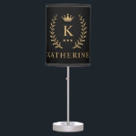 Customize Name & Initial Black White Gold Monogram Table Lamp<br><div class="desc">Introducing our Customize Name & Initial Black White Gold Monogram collection – a bespoke fusion of sophistication and personalization. Tailored for those who appreciate unique details, this collection allows you to add your name and initials to a timeless black and white palette, elegantly accented with gold monogramming. Whether you're looking...</div>