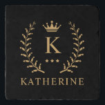 Customize Name & Initial Black White Gold Monogram Trivet<br><div class="desc">Introducing our Customize Name & Initial Black White Gold Monogram collection – a bespoke fusion of sophistication and personalization. Tailored for those who appreciate unique details, this collection allows you to add your name and initials to a timeless black and white palette, elegantly accented with gold monogramming. Whether you're looking...</div>