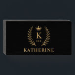 Customize Name & Initial Black White Gold Monogram Wooden Box Sign<br><div class="desc">Introducing our Customize Name & Initial Black White Gold Monogram collection – a bespoke fusion of sophistication and personalization. Tailored for those who appreciate unique details, this collection allows you to add your name and initials to a timeless black and white palette, elegantly accented with gold monogramming. Whether you're looking...</div>