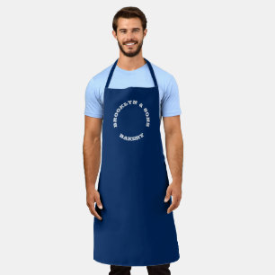 Customize Name last curved letters Navy Blue Apron