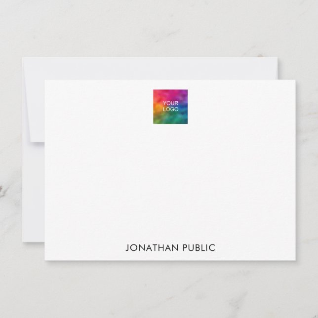 Customize Name Logo Here Modern Minimalistic Card (Front)