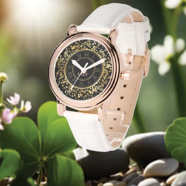 Customize Name Mandala Gold Monogram Watch (Creator Uploaded)