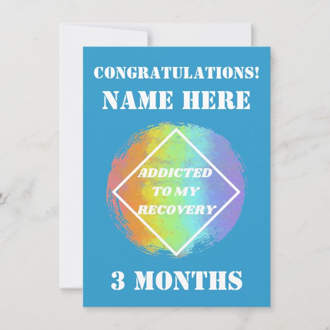 Customize Name/Milestone Addicted To My Recovery Holiday Card (Front)